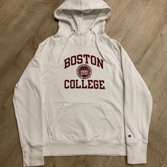 Champion Boston College BC Eagles White Hoodie Sweatshirt Women's Large Pullover - Picture 1 of 8